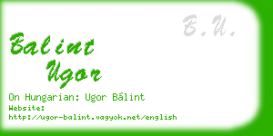 balint ugor business card